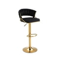 thumbnail image 5 of Lumibee Set of 4 Modern Velvet Adjustable Bar Stools with Backs Set of 4 - Black, 5 of 5
