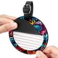 thumbnail image 2 of Graffiti 2pcs PU Leather Round Bag Tags Suitcase Handbag Tags with Privacy Cover and Name ID Tag for Travel Luggage, Handbags, Backpacks, School Bags, 2 of 6