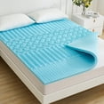thumbnail image 2 of Blue Gel-Infused Mattress Topper - 1.5" or 2" Thick Plush Pad for Dorm, Bedroom, Hotel - All-Season Cooling & Pressure Relief, 2 of 9