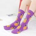 thumbnail image 2 of Calcetines casuales Minnieouse cálidos y cómodos para hombres y mujeres moda calcetines de frutas duraderos Medias piña morada, 2 of 5