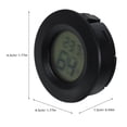 thumbnail image 2 of MIANGASTORE 2Pc Round Shaped Digital Thermometer Hygrometer Humidity Meter Temperature Display for Indoor Bedroom Home Use without Battery (Black), 2 of 8