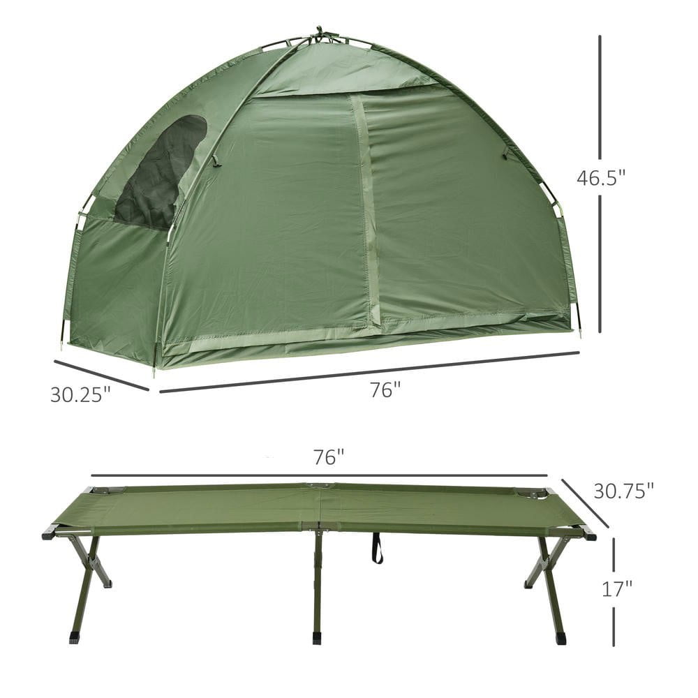 Resenkos Camping Tent Cot, Single Person Folding Cot Combo, Off-Ground Tent with Covered Outdoor Bed and Carry Bag