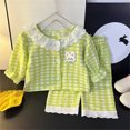 thumbnail image 2 of CAUYDY Toddler Girls Pajamas Baby Clothes Newborn Sleepers Fall Winter 12M 18M 24M Long Sleeved T-Shirt and Pants Set Infant Outfits for Girl Sizes 18-24 Months,Green, 2 of 9
