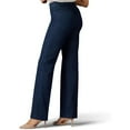 thumbnail image 2 of Pantalones Casuales de Cintura Alta y Corte Recto Holgado para Mujer con Bolsillos Azul Oscuro XL, 2 of 7