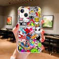 thumbnail image 2 of Pop Art Stickers Case Compatible with iPhone 13,Aesthetic Art Design TPU Full Cover Shock-proof Case, 2 of 6