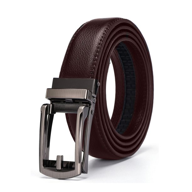 Adjustable Leather Belt - Brown 