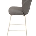 thumbnail image 7 of JERFIT Modern Kitchen Counter Stools Set of 2, Upholstered Fabric Bar Stools with Metal Legs for Dining, Industrial Gray and White, 7 of 7