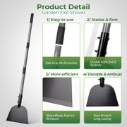 Walensee Flat Shovel, Snow Shovel, Ice Scraper, 54 inch Snow Ice Chopper for Walkway, Ice Removing, Outdoor Garden Cleaning Shovel Weed Remove Tool for Lawn Edging, Driveway Weeding Tool