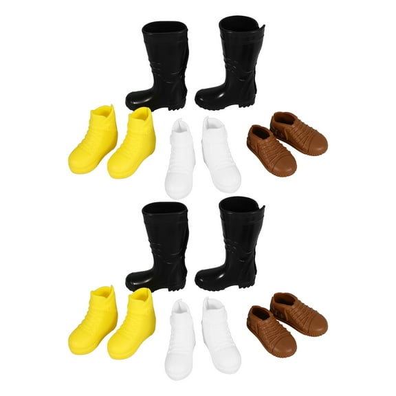 Raindrops 8 Pairs of Miniature Doll Shoes Mini Doll Boots Doll Accessories Doll Dress Up Supplies