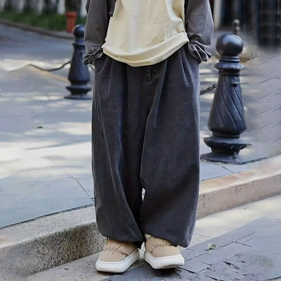 MHFRRA Baggy Jeans Men Men's Loose Fit Baggy Jeans Casual Streetwear Wide Leg Hop Oversized Denim Pants Size XL