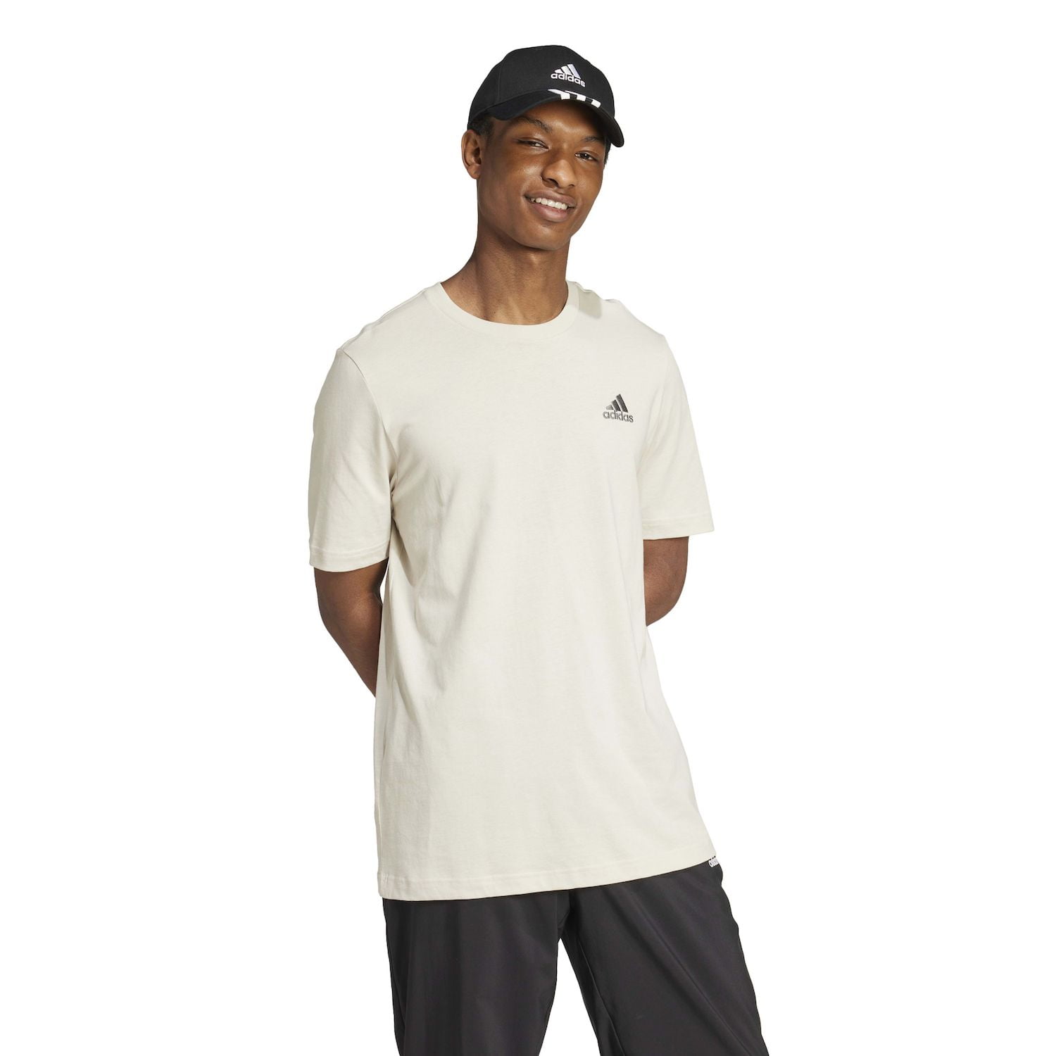 Men's adidas Sportswear Essentials Basic Tee Color: Black Size: XXL