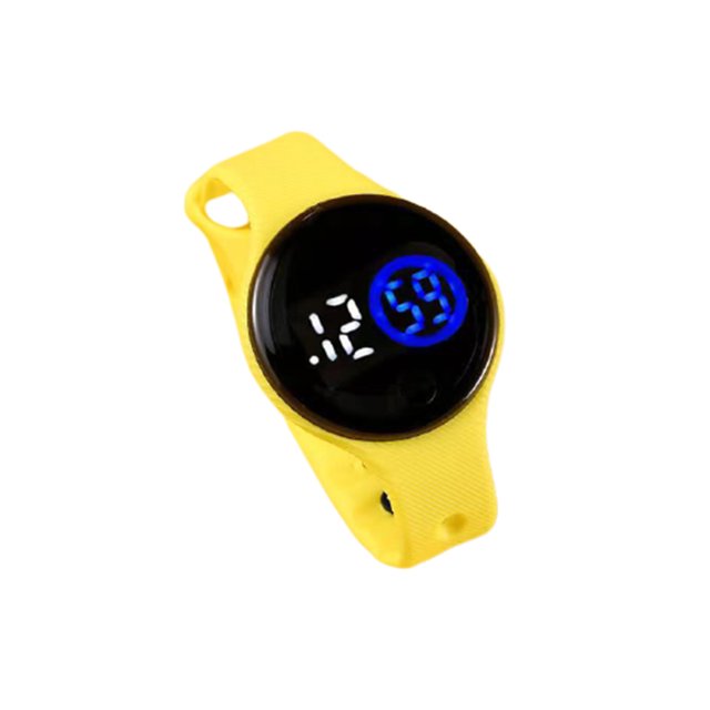 CAROOTU Enfants Numérique Toucher Montre LED Affichage Cadran Rond Bracelet en Silicone