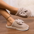 thumbnail image 6 of Taqqpue Open Toe Slipper for Women Women Fashionable Casual Winter Closed Toe Home Friendly Soft Cotton Flat Slippers Fuzzy House Slippers Gift for Women, 6 of 6