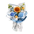 thumbnail image 3 of Ramo de flores de crochet ya hecho, decoración del hogar, tejido para boda Azul, 3 of 9