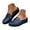 Blue, variant on Women's Arch Support Mules Comfortable Leather Wedge Slide Shoes Summer Flat Buckles Backless Loafers Business Shoe Blue Size 7