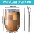 thumbnail image 5 of 12oz Stemless Wine Tumblers Fall Pumpkins Vacuum Insulated Stainless Steel Travel Tumbler Cups Mug with Lid and Straw for Champaign,Cocktail,Beer with Cleaning Brush, 5 of 5