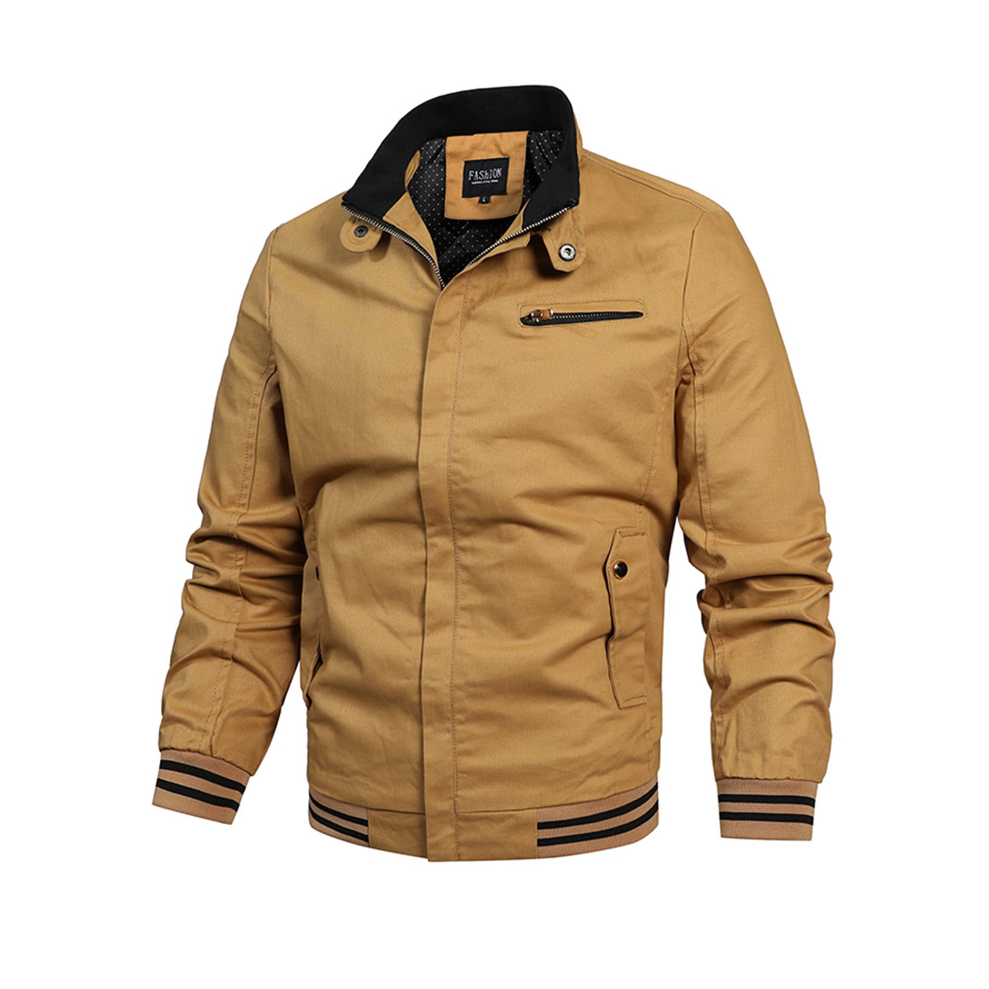 Bellella Mens Military Jackets Long Sleeve Cargo Coat Zip Up