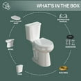 thumbnail image 5 of 19 Inch Tall Toilet for Seniors ADA High Toilet Seat Height 20” Comfort Bowl Height Toilet, Two-Piece Single Flush 1.28 GPF 12” Rough In, White,Round Bowl for Small Bathroom, 5 of 10