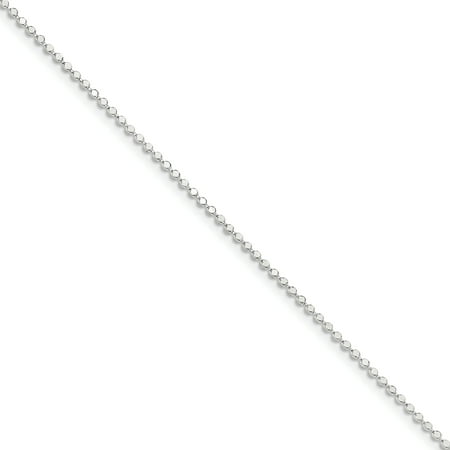 Sterling Silver 1.15mm Square Beaded Chain