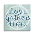 thumbnail image 1 of Love Gathers Here Mint Geometric 12 x 12 Glass Wall Hanging Sign, 1 of 4