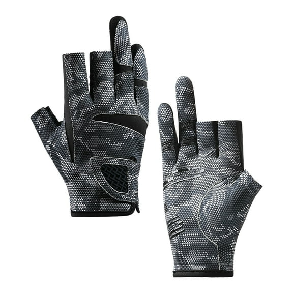 Taotanxi Fishing Gloves Men & Women, Anti-Slip & Breathable Laxuery Palm Kayak Gloves, 3-Cut Fingers UV Protection Gloves Ice Fishing Gloves Fly Fishing Accessories