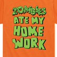 thumbnail image 3 of Instant Message - Zombies Ate My Homework - Toddler & Youth Short Sleeve Graphic T-Shirt, 3 of 6