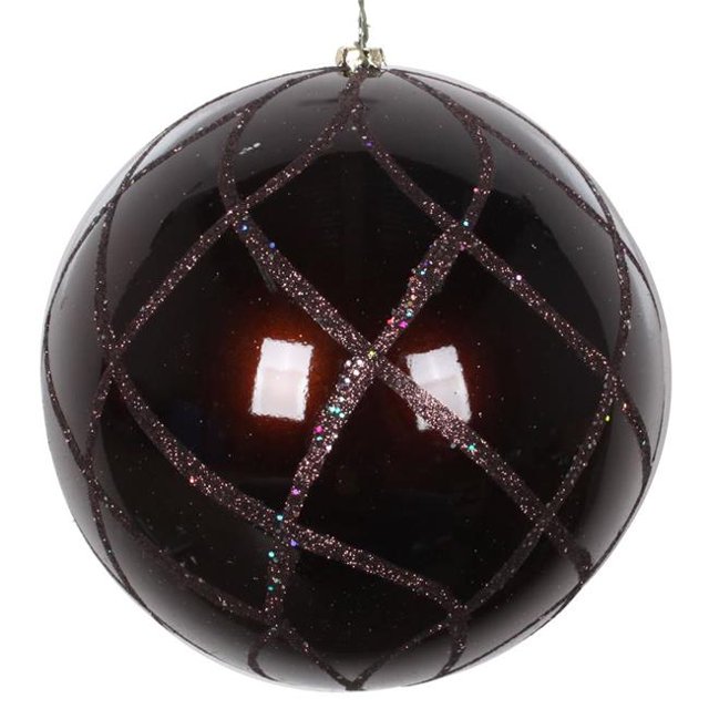 Vickerman MT198275D 6 in. Chocolate Candy Glitter Net Ornament - 2 per Bag