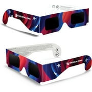 Solar Eclipse Glasses 2 Pack - 2024 CE and ISO Certified  American Design Safe Shades for Direct Sun Viewing - Medical King