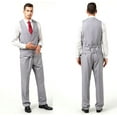 thumbnail image 2 of Visaccy Men’s Slim Fit Suit Two Button 3-Piece Blazer Dress Business Wedding Party Jacket Vest and Pant, 2 of 5
