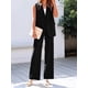 thumbnail image 5 of Conjuntos de 2 Piezas para Mujer: Chaleco Sin Mangas y Pantalón , Conjunto de Blazer Informal de Negocios. Negro S, 5 of 7