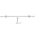thumbnail image 2 of Gem Stone King 925 Sterling Silver Initial Letter Charm Pendant Necklace for Women with White Moissanite - Elegant Dangling Design on 18 inch Box Chain, 2 of 4