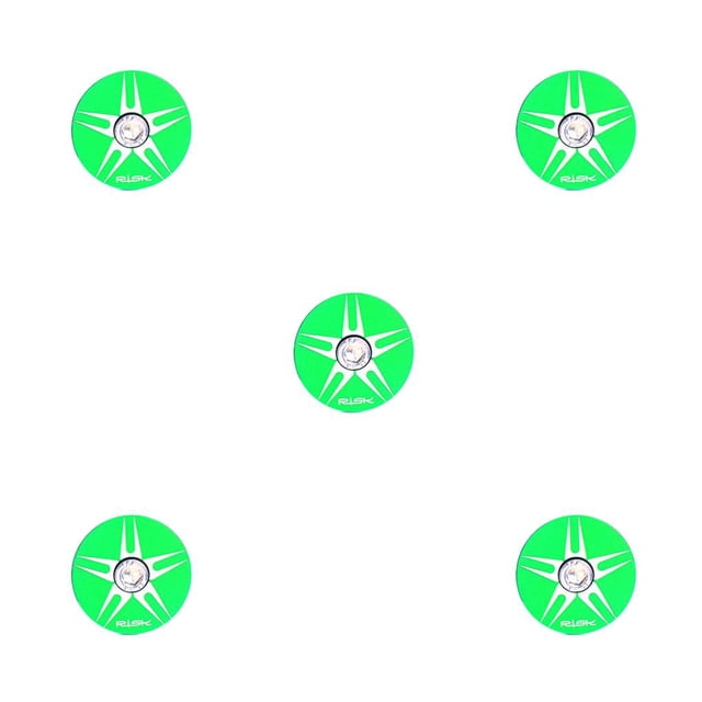 ZLight RISK Professional Rustproof Headset Cover Waterproof Exquisite Wear-resistant 28.6mm Front Fork Cycling Headset Accessories Green Star Thorn 5Set