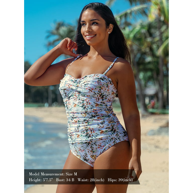 RELLECIGA Women's Multi-Floral Tummy Control Swimwear Strapless