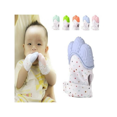 - VICOODA Baby chewing gloves silicone teething baby mitt Pastel Blue
