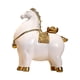 thumbnail image 2 of Figura de caballo, colección de decoración Feng Shui, arte artesanal, adorno de escritorio para oficina Caballo blanco y dorado, 2 of 9