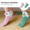 thumbnail image 3 of unbranded 2Pares Calcetines De Coral Fleece Con Estampado De Para Looks Casual Y Festivos, 3 of 7