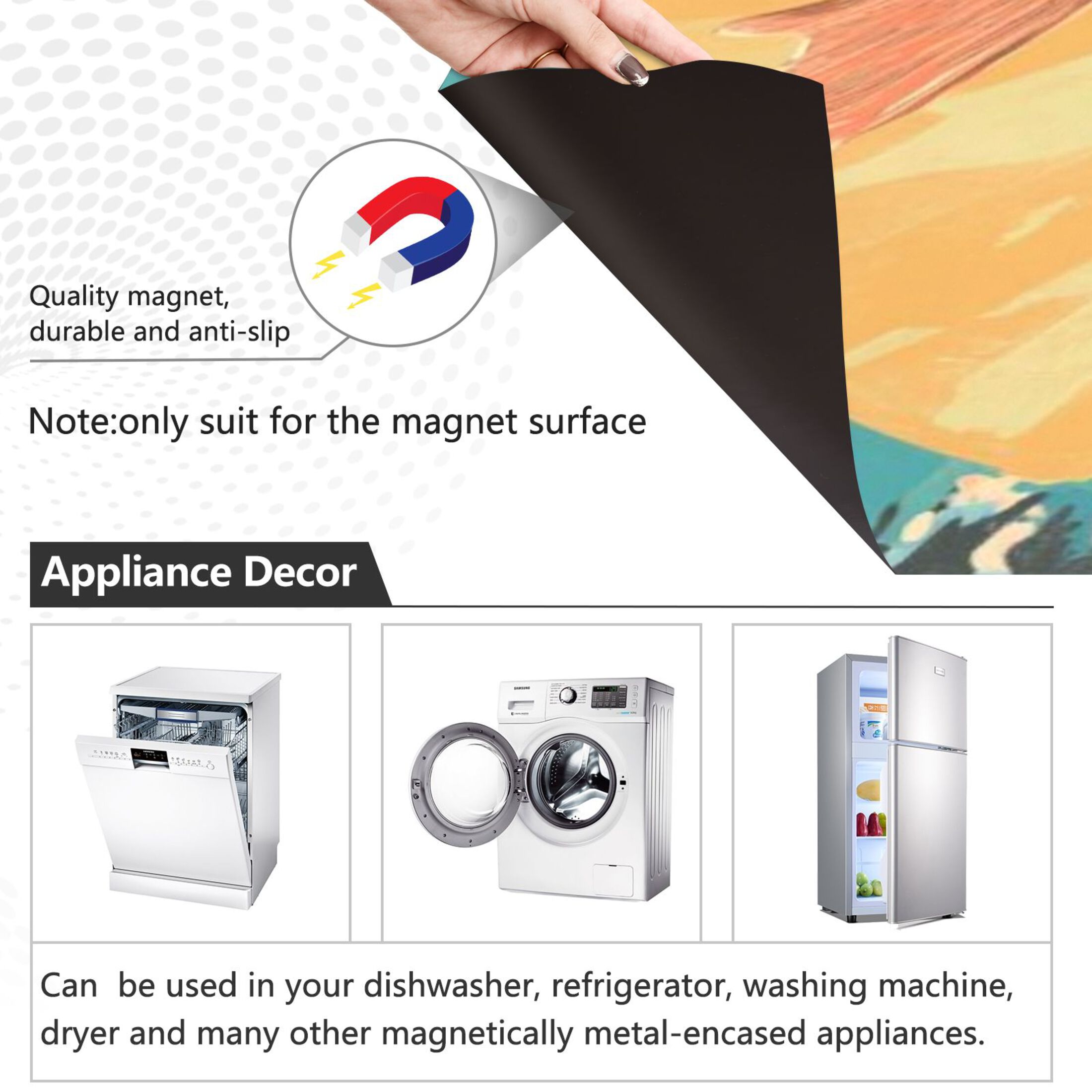 Dishwasher Magnetic Sticker 23x26 Inch Refrigerator Magnetic Sticker Washing Machine Magnetic Sticker Kitchen Panel Magnetic Sticker Home Decor Brown Bighorn Deer