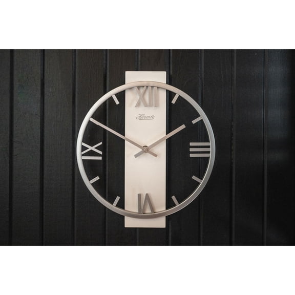 Hermle Iron Wall Clock with 3D Hour Bar - 20" - White and Silver