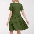 thumbnail image 3 of Women's Solid Color Ruffled Layered Maxi Dress - Short Sleeve, Flowy, Comfortable, Versatile for Party/Beach - S-XXL Sizes, 3 of 5