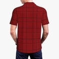 thumbnail image 6 of Wukai Red Black Houndstooth Men’s Polo Shirts,Quick-Dry Athletic Shirt,Classic Fit Shirts-XX-Large, 6 of 8