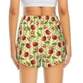 thumbnail image 4 of Xecao's Cherries and Ladybirds for a double-layer running short for women, perfect for gym, tennis, and more, featuring a convenient pocket., 4 of 9
