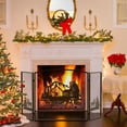 thumbnail image 3 of Gymax 55 x 29.5 Inch Fireplace Screen 3-Panel Folding Spark Guardw/ Natural Scenery, 3 of 9