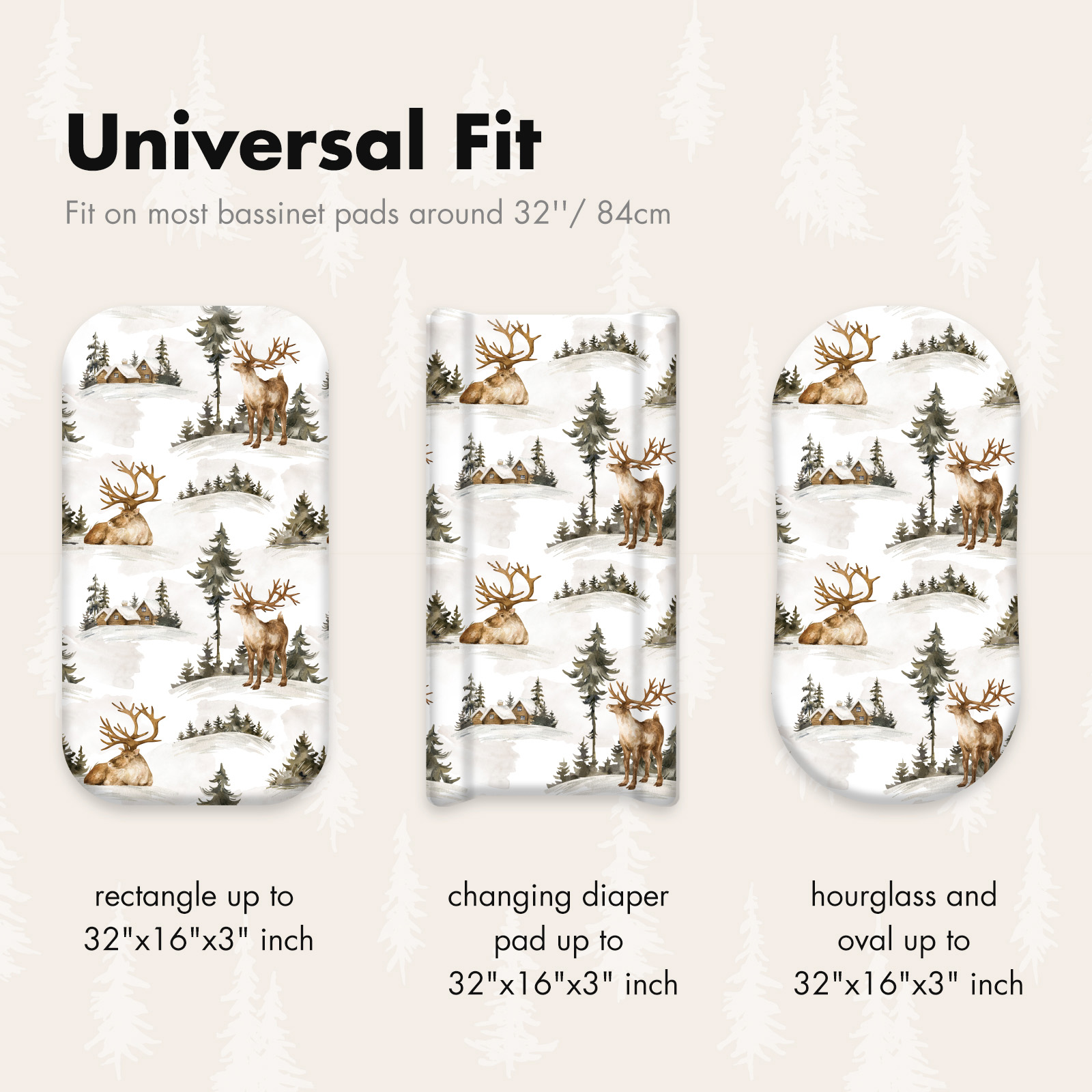 Gllquen Baby Bassinet Fitted Sheets 4-Pack, Elk photo 6