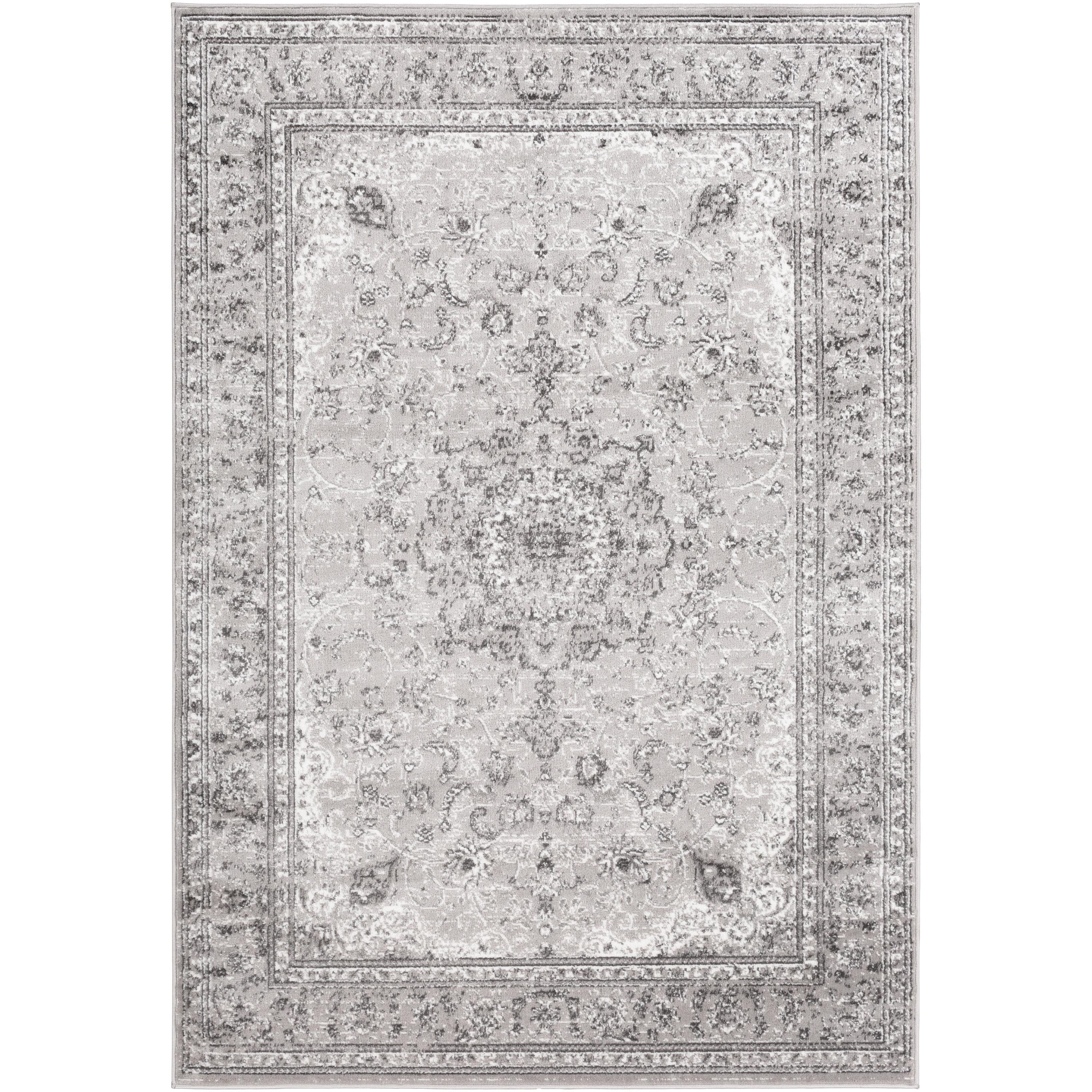 Livabliss Area Rugs for Living Room, 5x7 Monte Carlo Traditional Gray Rug, Bedroom Dining Room Home Decor Stain Resistant Carpet (5'3" x 7'3")