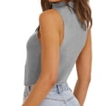thumbnail image 4 of Womens Sleeveless Zipper Knit Crop Tops Short Knit Sweater Tops, 4 of 6