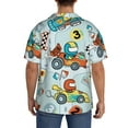 thumbnail image 6 of Picia Cartoon Car Racing Men's Linen Shirts Short Sleeve Cuban Beach Shirts Casual Shirts Button Down Shirt for Men Beach Summer Wedding Shirt-Large, 6 of 7