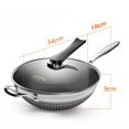 Ligiujn Stainless Steel Non Stick Double Sided Honeycomb Wok Kitchen Frying Pan Durable 1387