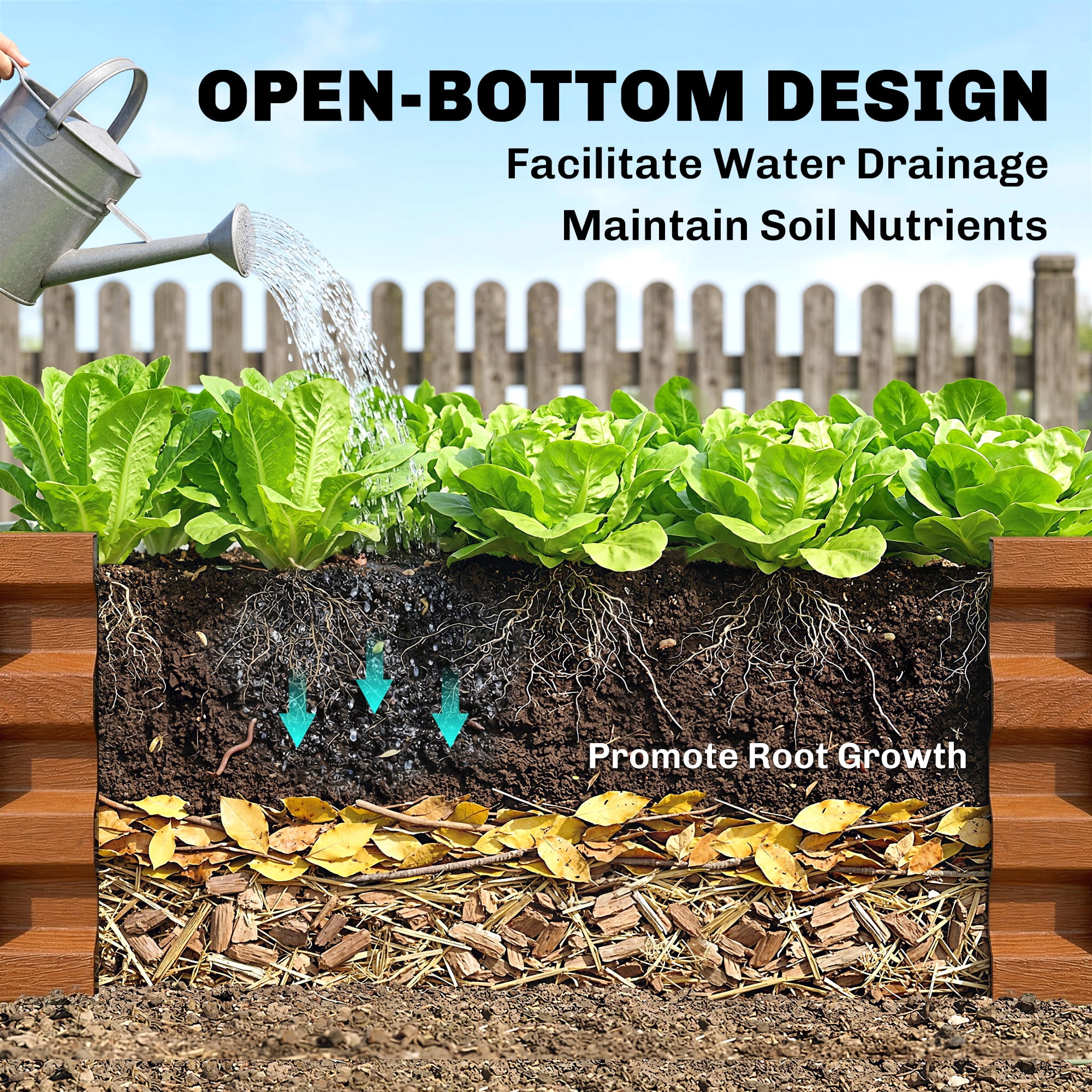 Outsunny 4' x 2' x 1' Galvanized Raised Garden Bed Planter Raised Bed with Steel Frame for Vegetables, Flowers, Plants and Herbs, Brown