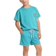 thumbnail image 4 of ATOGUTA Outfit Sets For Boys Short Sleeve T-shirt Top Shorts Set Kids Summer Play Ball Clothes Size 0-12, Green, 4 of 8