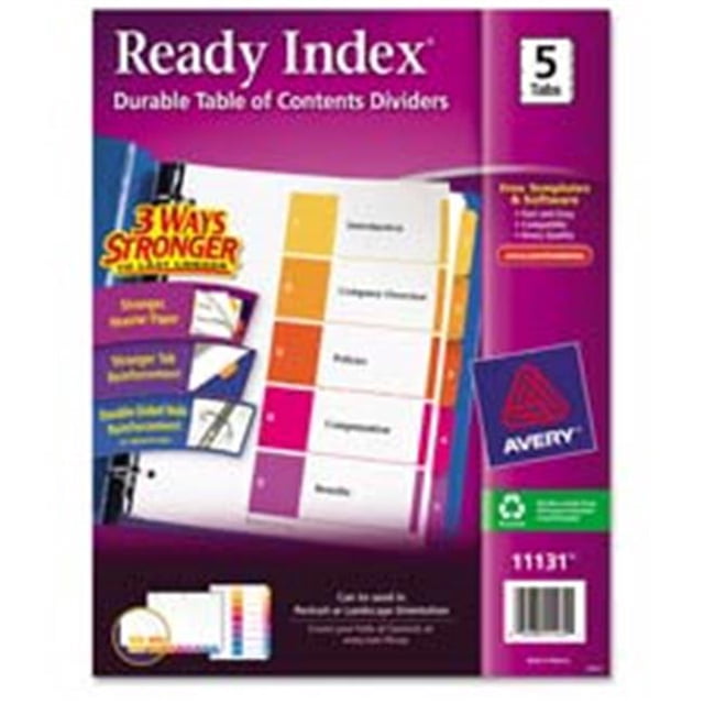 Consumer Products Ready Index Dividers- 1-10 Tab- 3HP- 8-.50in.x11in.- 6-ST- Asst